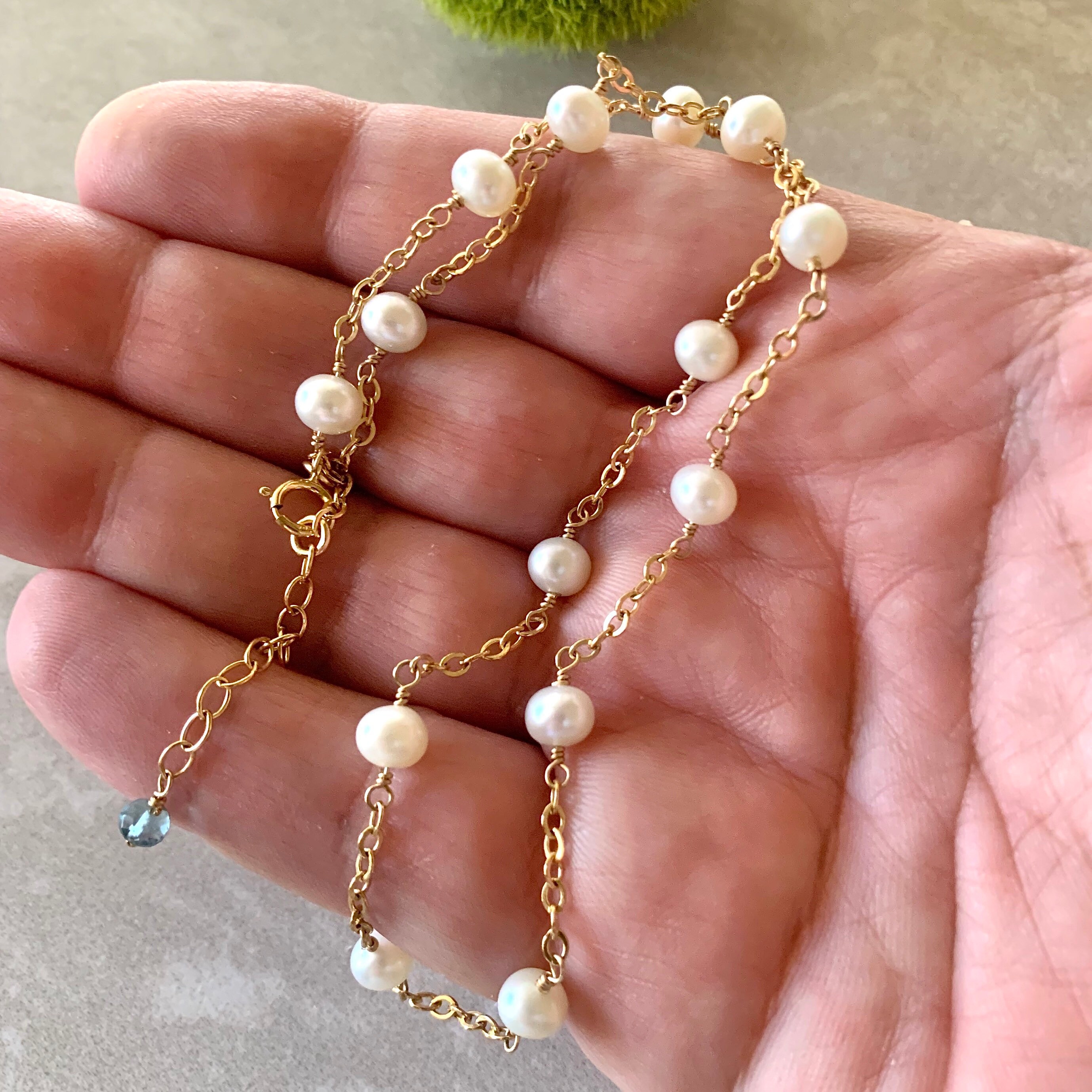 Petal Station Necklace in White main image 1