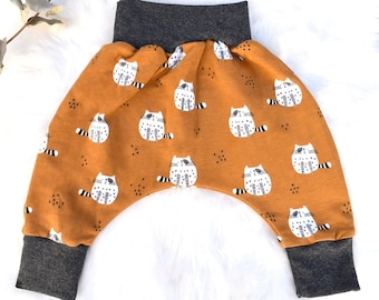 Scalable warm baby harem pants Caramel cats organic sweatshirt GOTS