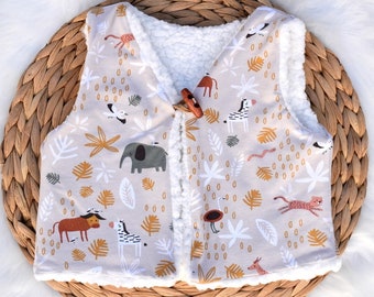 Gilet de berger bébé Savane beige jersey bio oekotex