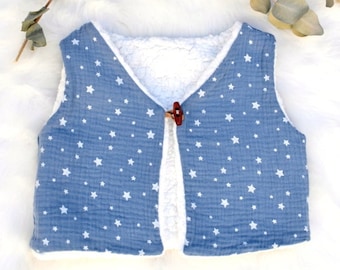 Gilet berger bébé Etoile bleu bio oekotex