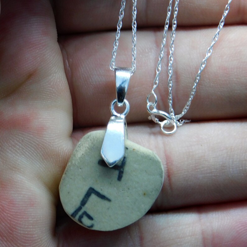 Sea Pottery Necklace Ceramic Pendant Necklace Sterling Etsy UK