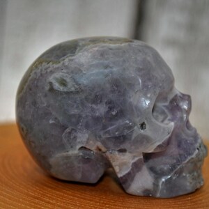 2" Dream Chevron Amethyst Crystal Hand Carved Skull image 5