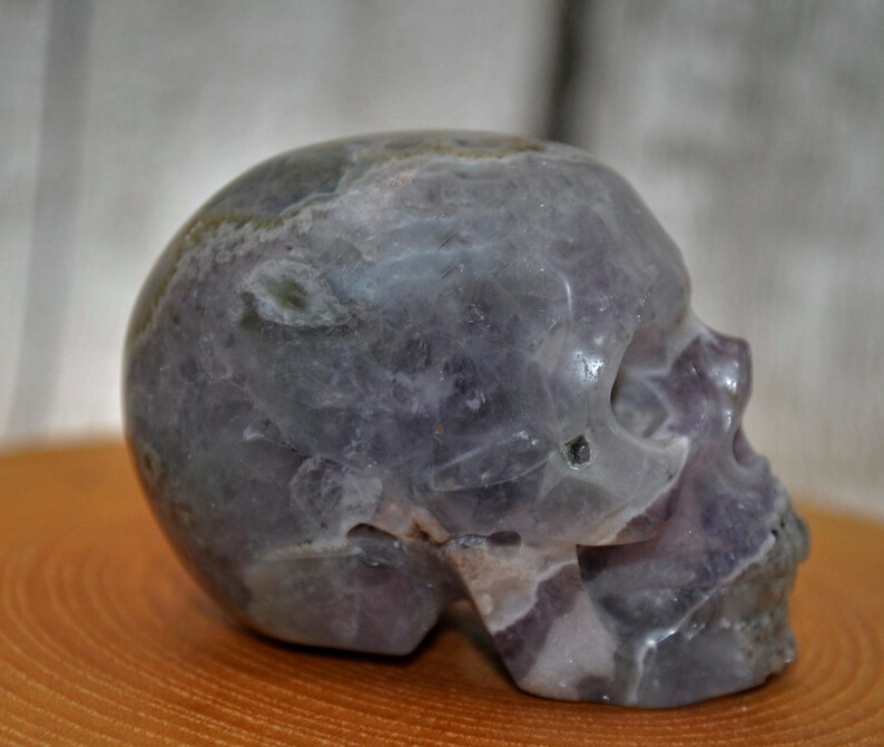 2" Dream Chevron Amethyst Crystal Hand Carved Skull image 5