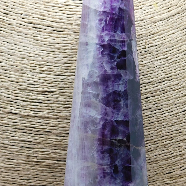 Fluorite Crystal Tower, Purple Fluorite Tower, Reiki Healing Tool