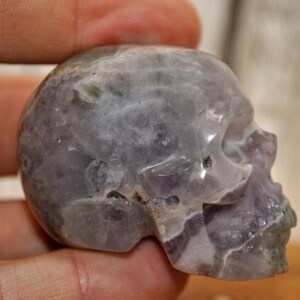 2" Dream Chevron Amethyst Crystal Hand Carved Skull image 9
