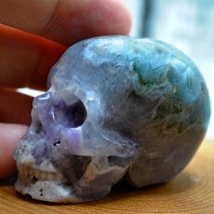 2" Dream Chevron Amethyst Crystal Hand Carved Skull image 8