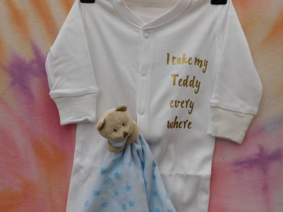 Unisex Cotton Baby Grow Teddy Comforter Etsy