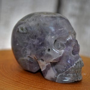 2" Dream Chevron Amethyst Crystal Hand Carved Skull image 3
