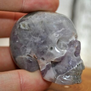 2" Dream Chevron Amethyst Crystal Hand Carved Skull image 11