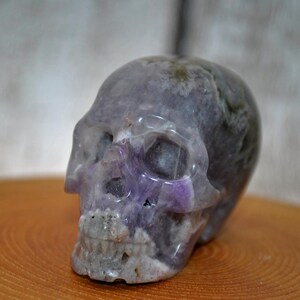 2" Dream Chevron Amethyst Crystal Hand Carved Skull image 2
