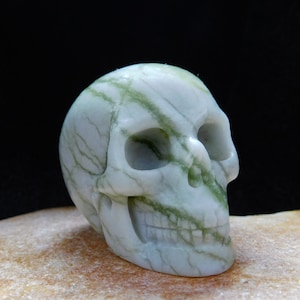 Picasso Jasper Crystal Skull, Hand-Carved Gemstone, Healing & Meditation Decor