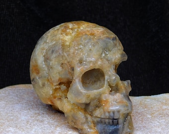 2" Fluorite Geode Crystal Skull, Unique Spiritual Gift