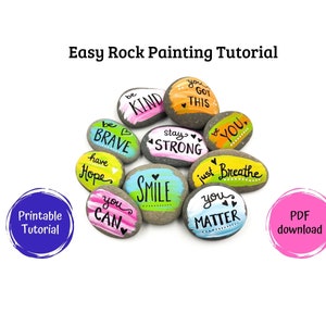Kindness Stones Painting Tutorial: DIY Painted Rocks (PDF Download)