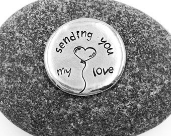 Sending You My Love Pocket Coin, Long Distance Token, Miss You, Hand Stamped Pocket Coin, Gift for Military, Pocket Coins, Stamped Coins