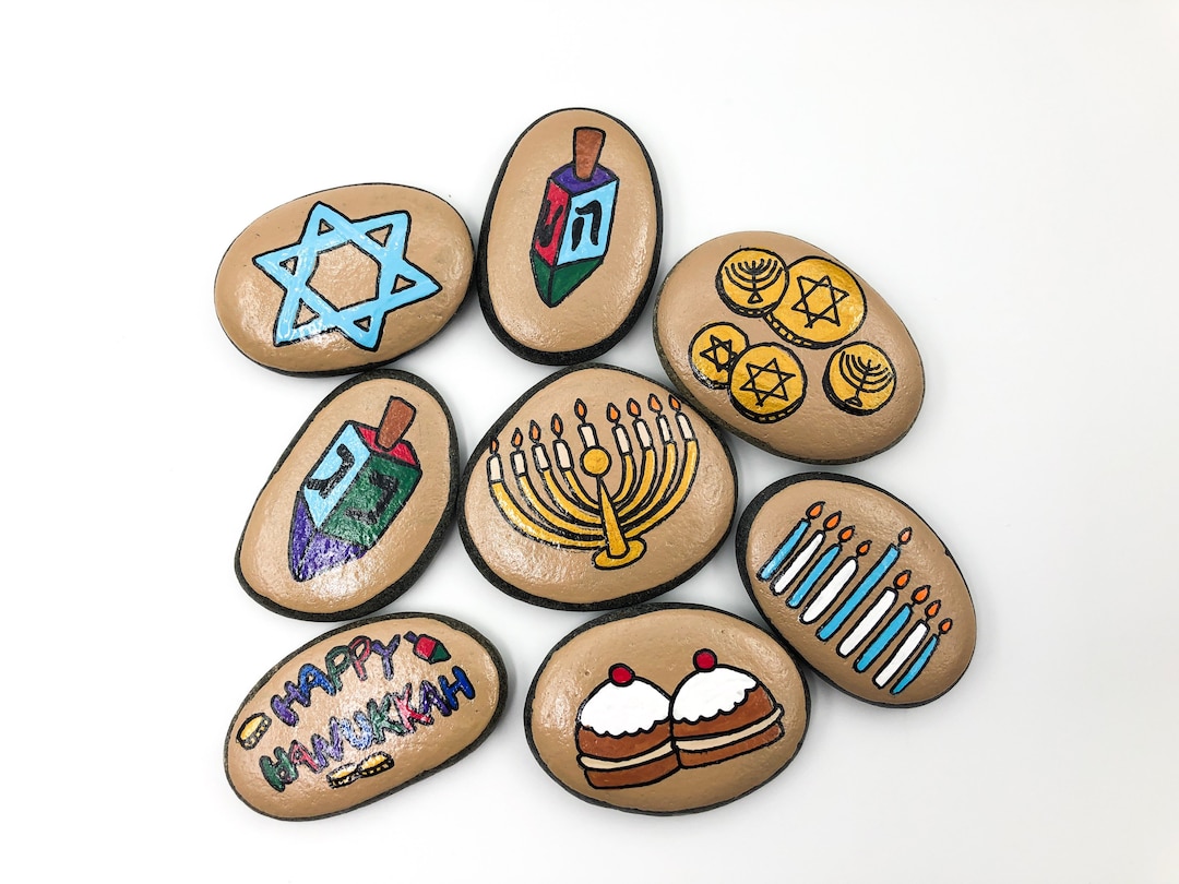 Jewish Rocks Hanukkah Story Stones: Painted River Rocks, Jewish Holiday Activity - Etsy