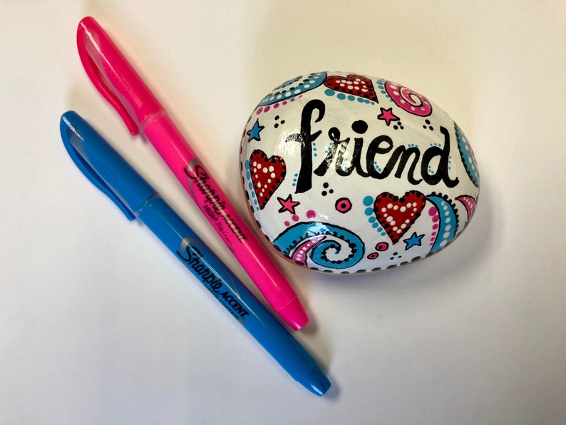 Friendship Gift Friend Painted Rock Best Friends Painted Etsy