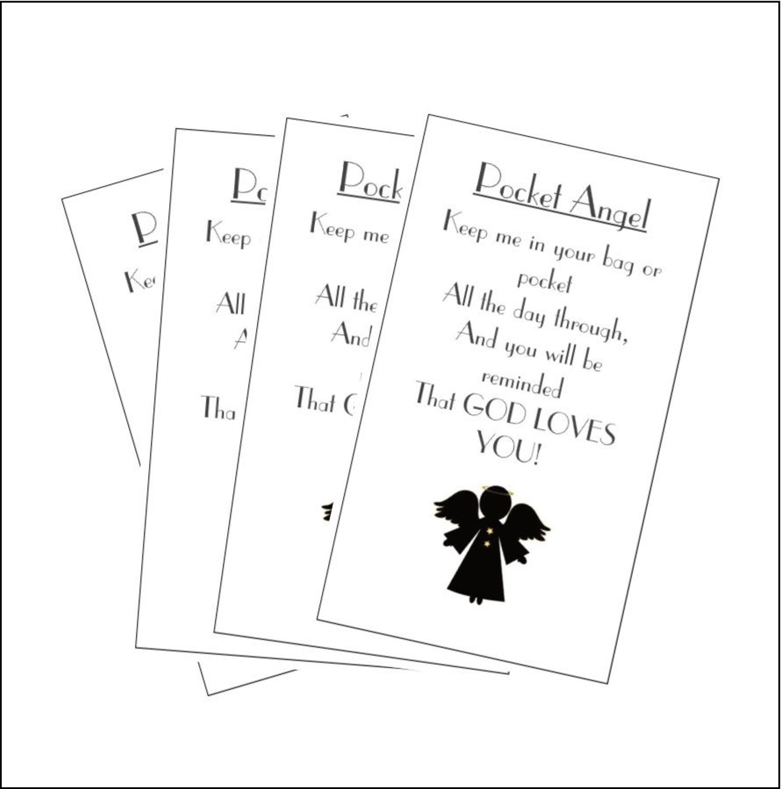 Pocket Angel Cards Set Angel in My Pocket Cards Set of 10 Etsy