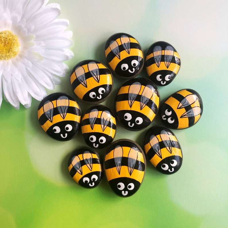 Bundle of Rock Painting Tutorials, 4 Tutorials in One, Bumblebees ...