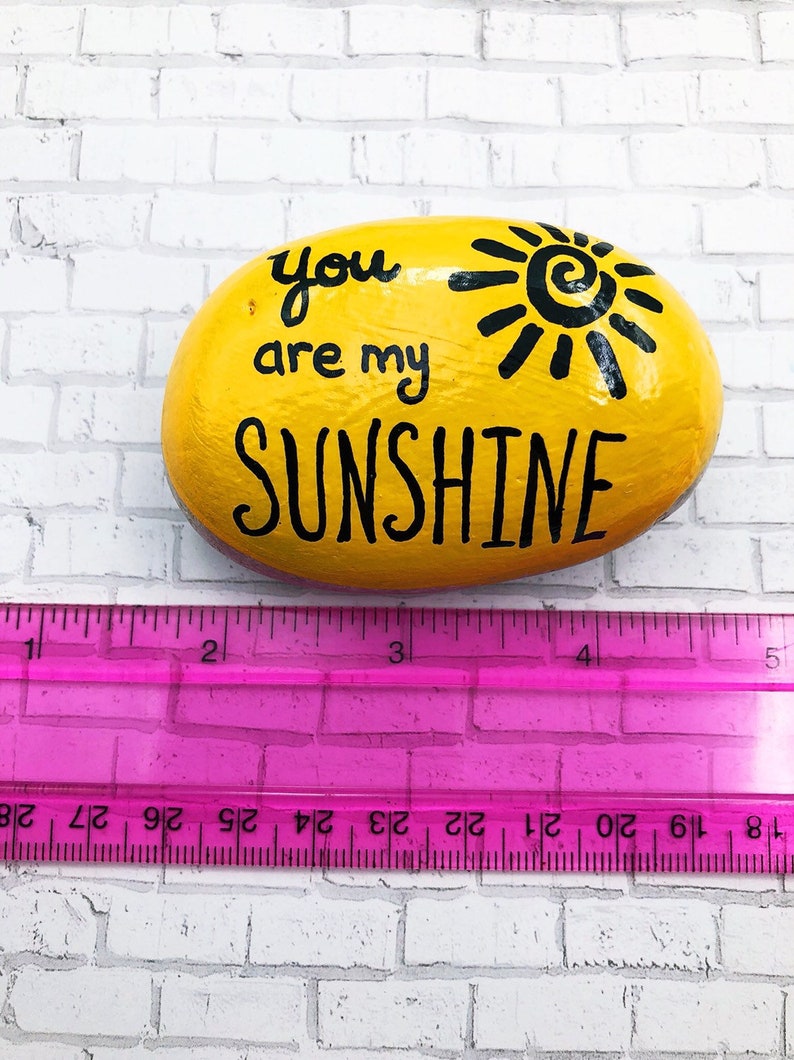 You Are My Sunshine, Encouragement Rock, Affirmation Stone, Hand Painted Rock, Christmas gift, Teacher gift, stocking stuffer, Painted Rocks image 9