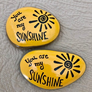 You Are My Sunshine, Encouragement Rock, Affirmation Stone, Hand Painted Rock, Christmas gift, Teacher gift, stocking stuffer, Painted Rocks image 8