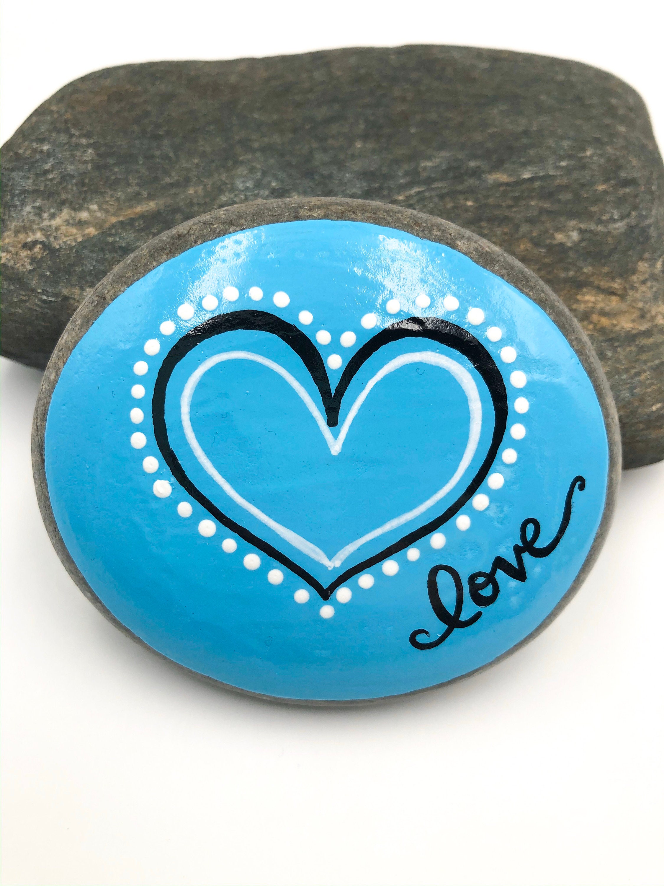 Valentine's Day Love Painted Rock, Heart and Love Painted Stone, Wedding or Anniversary Gift, Affirmation Stone, stocking stuffer