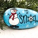 Let It Snow Painted Rock Snowman Hand Painted Rock Teacher - Etsy