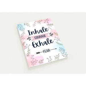 Inspira coraggio espira paura, confezione da 10 biglietti di auguri ispiratori, biglietti Embrace Courage, regalo ispiratore, set di biglietti Exhale Fear