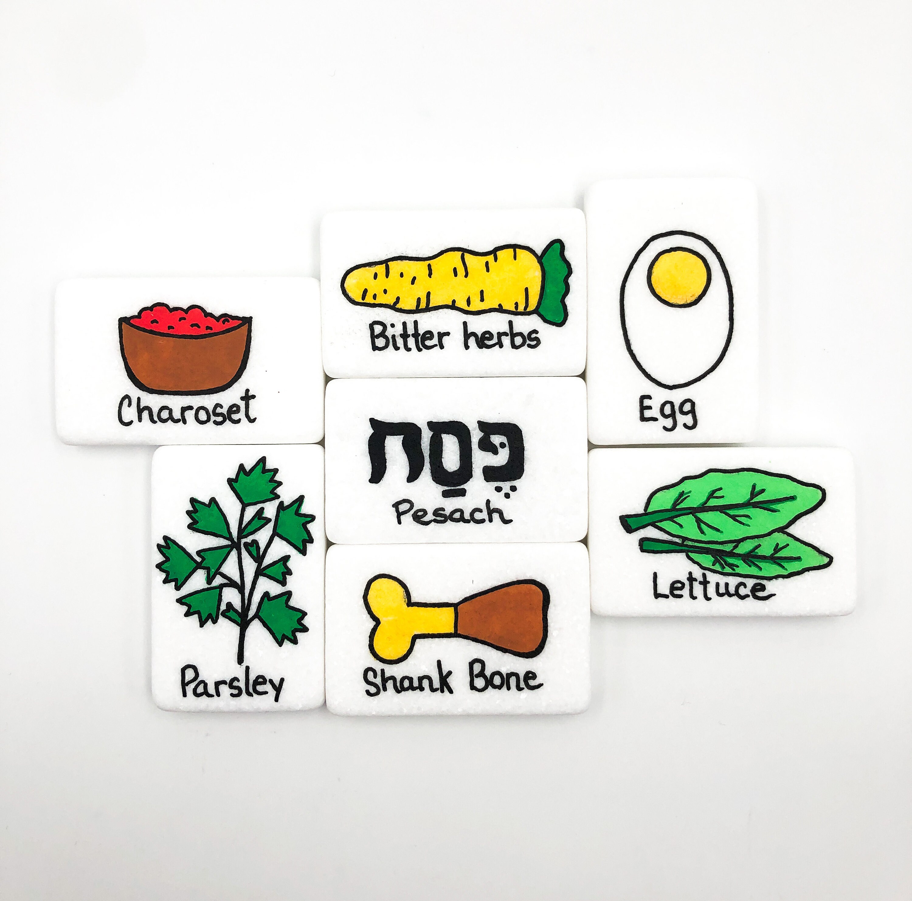Seder Meal Story Images on White Stone Tiles Passover Seder Etsy