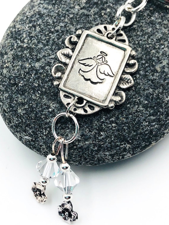 PEWTER GUARDIAN ANGEL CHARM OF LOVE 