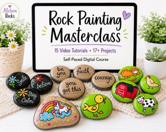 Kurs zum Bemalen von Steinen für Anfänger, Lerne, wie man Steine bemalt, DIY-Kunstprojekte (Digitaler Kurs)