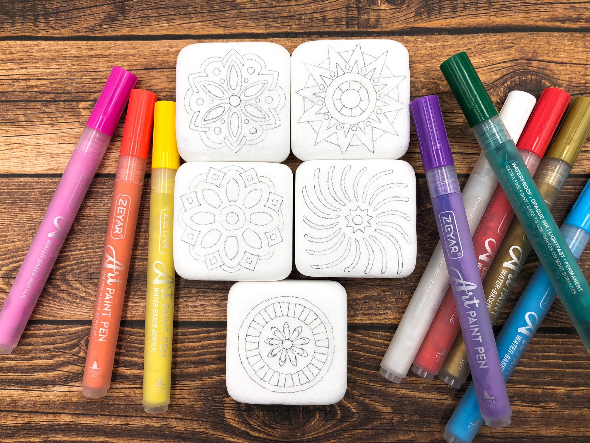 Mandala Rock Painting Kit Paint Your Own Mandala Stones Easy Etsy