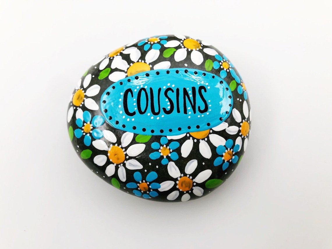 CUSTOM Painted Rock Paperweight With Flowers Personalized Etsy