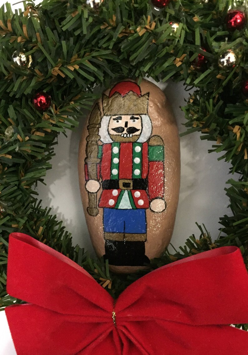 Nutcracker Painted Rock Nutcracker Painting Christmas Etsy