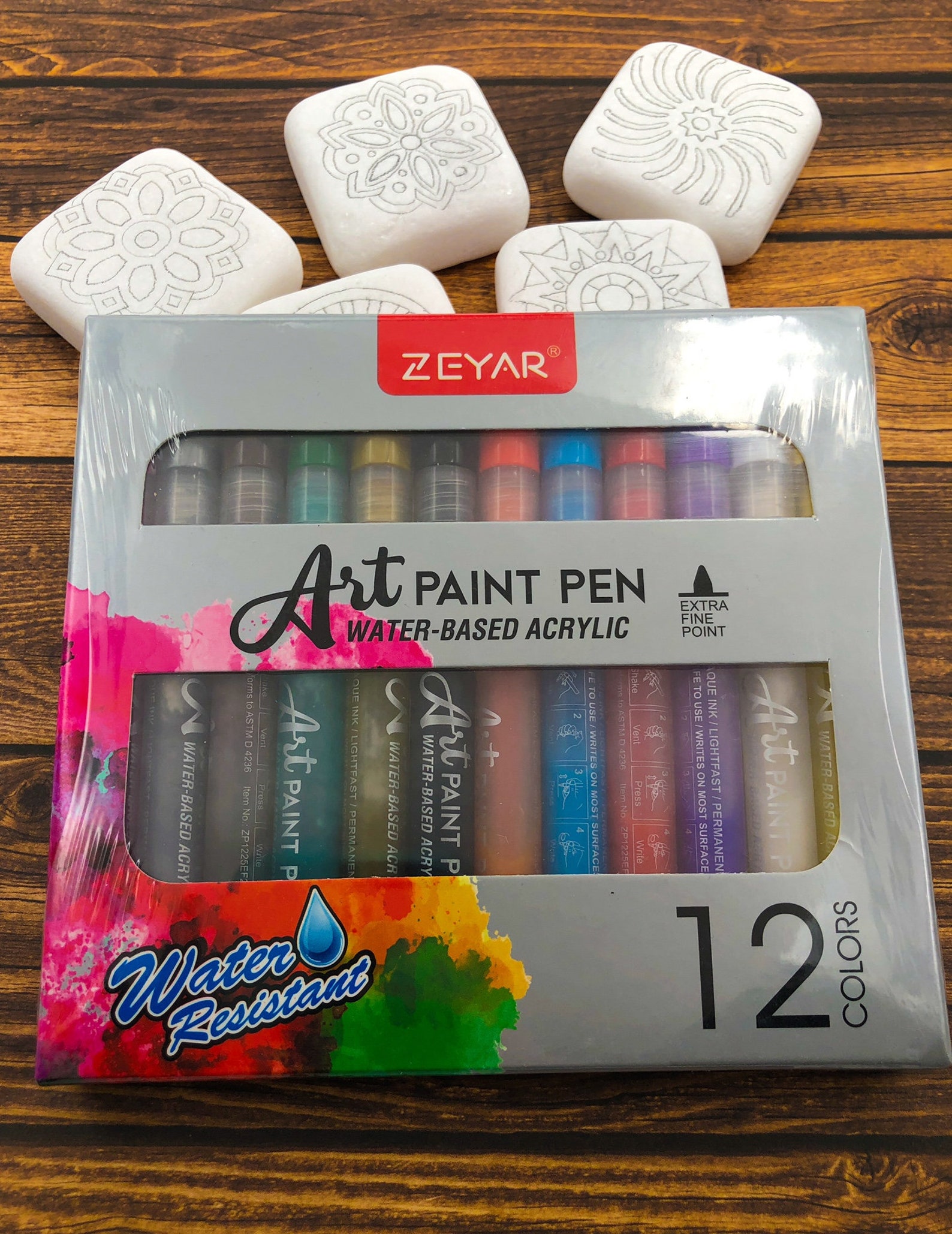 Mandala Rock Painting Kit Paint Your Own Mandala Stones Easy Etsy