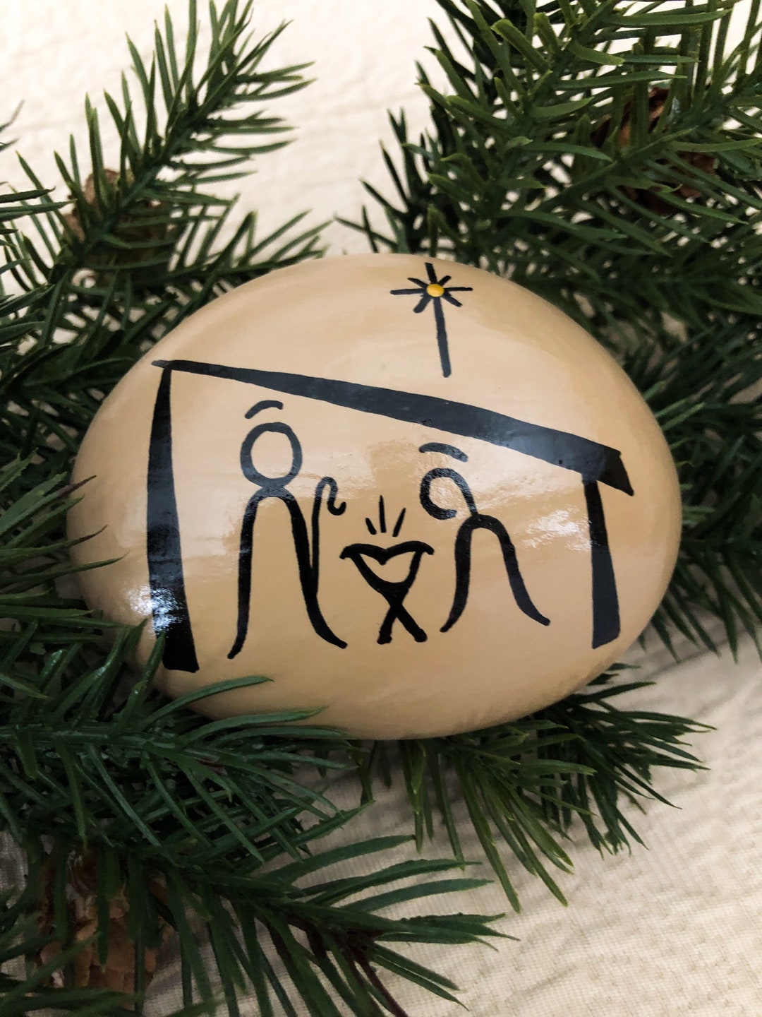 Nativity Painted Rock, Christmas Nativity Painting, Hand Painted Rock ...