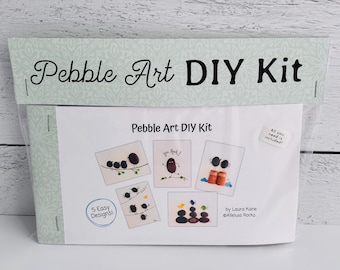 Pebble Art DIY Kit, Craft Kit for Adults, Beginner Art Kit, DIY Gift Kit, Creative Hobby Kit, Pebble Art Kit with Supplies, Craft Kit
