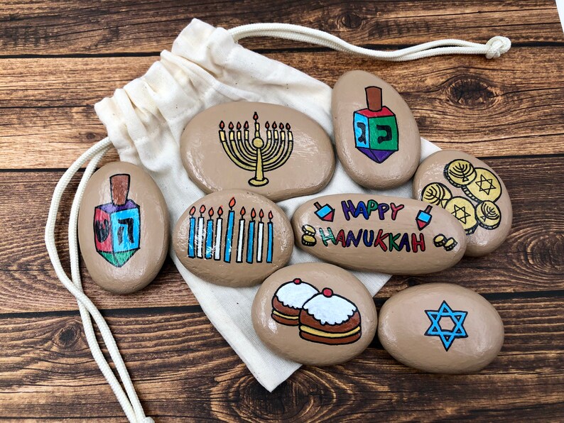 Jewish Rocks Hanukkah Story Stones: Painted River Rocks, Jewish Holiday Activity - Etsy