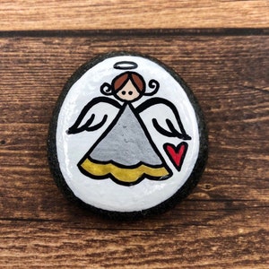 Pocket Angel Rock Comfort Stone, Girl Pocket Token Angel, Worry Stone, First Communion Gift, Easter Gift, Sunday School gift, Guardian Angel image 2