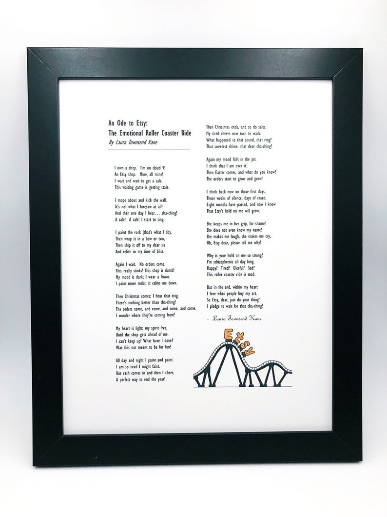 Ode to Etsy Gift to Etsy Sellers Etsy Poem Funny Poem for Etsy