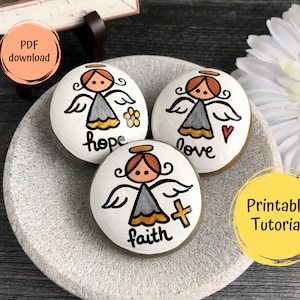 Angel Painted Rocks Tutorial: Faith, Hope, Love DIY (PDF Download)