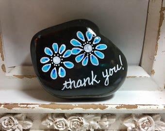 Thank You Painted Rock, Teacher gift, Flowers Rock Art, Words of Encouragement, Teacher appreciation, Daisies, stocking stuffer