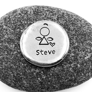 Personalized Pewter Pocket Angel Memorial Coin: Custom Name Gift