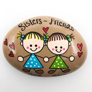 Sisters Painted Rock, Mom and Daughter Gift, Friendship Painted Rock, Painted Stone, Sweethearts Rock, Friendship, Valentine's Day Gift