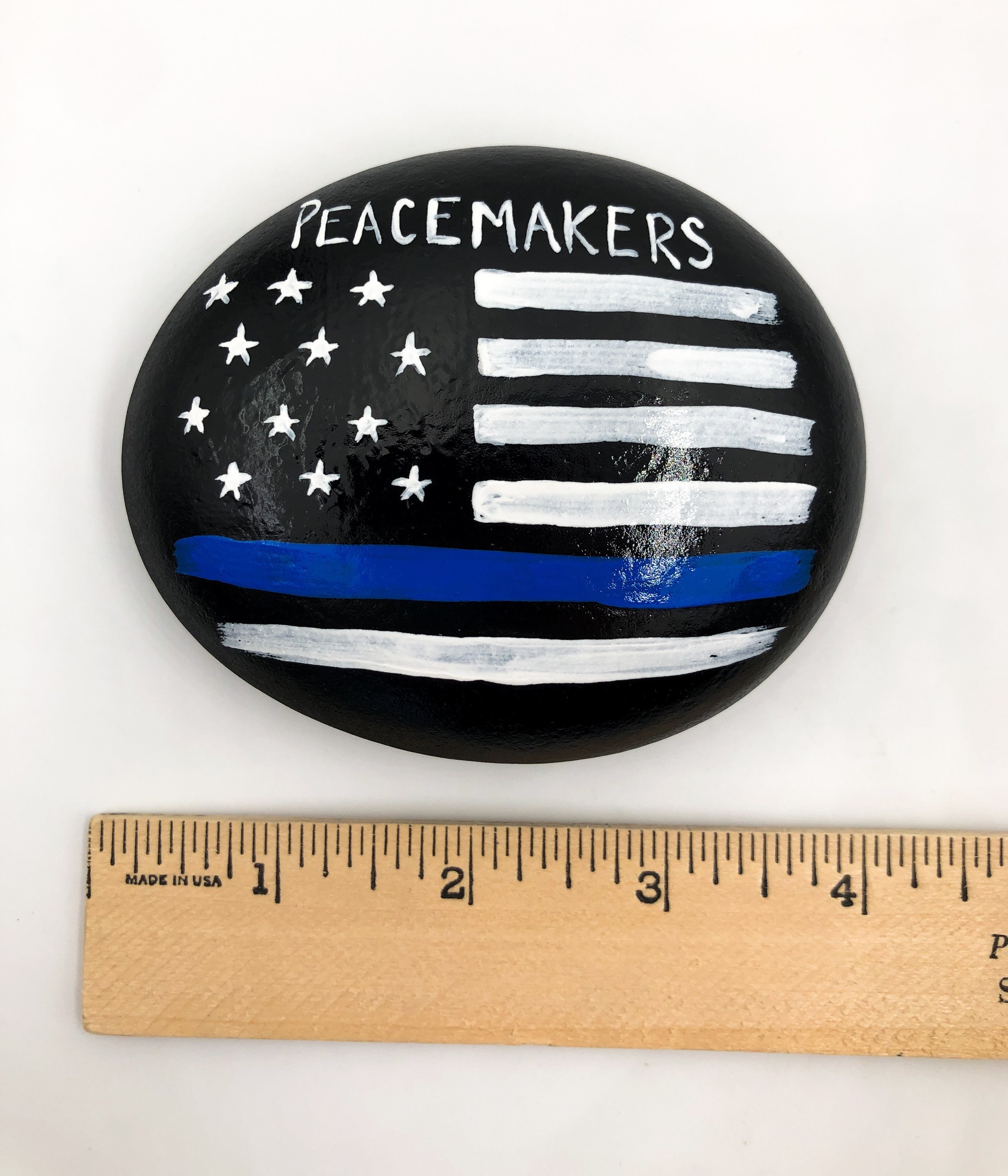Police Rocks Thin Blue Line Painted Rock: Police Officer Gift, Peacemakers Stone - Etsy