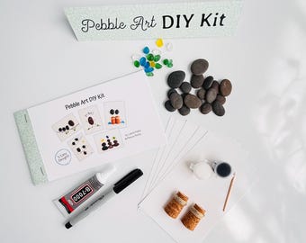 DIY Pebble Art Kit, Craft Kit for Adults, Beginner Art Kit, DIY Gift Kit, Creative Hobby Kit, Pebble Art Kit with Supplies, Craft Kit