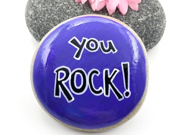 You Rock Painted Pocket Rock with Choice of Colors, You Rock Appreciation Gift, Painted Stone, Gift for Coworkers, Gift for Students
