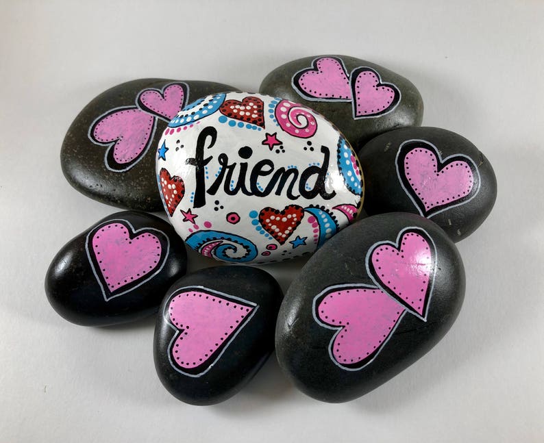 Friendship Gift Friend Painted Rock Best Friends Painted Etsy