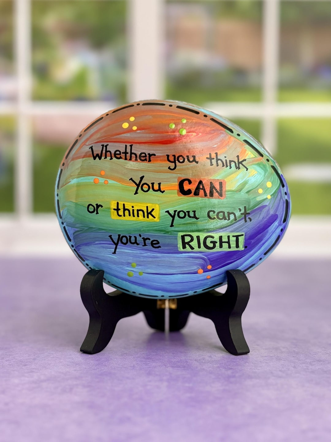 Motivational Painted Rock, Inspirational Desk Decor Paperweight ...