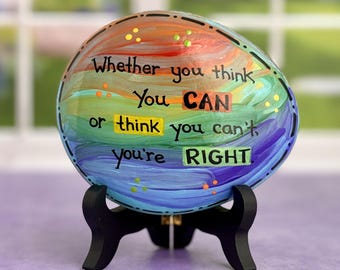 Motivational Painted Rock, Inspirational Desk Decor Paperweight, Graduation Gift, Teacher Appreciation Gift for Women