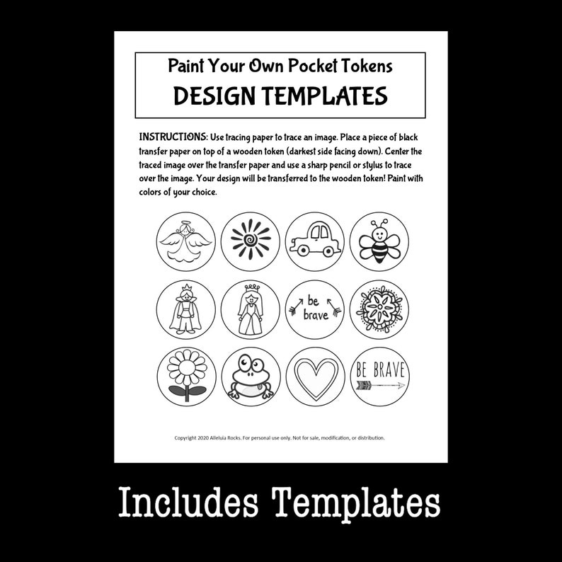 Paint Your Own Pocket Tokens Kit DIY Pocket Tokens Painting Etsy